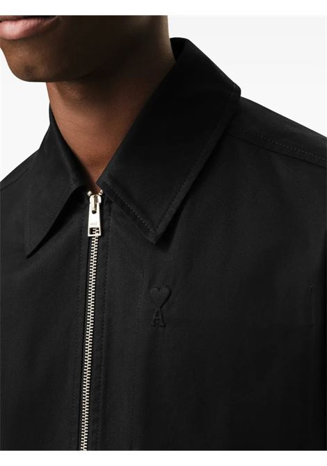 adc zipped jacket man black AMI PARIS | HJK884.CO0132001